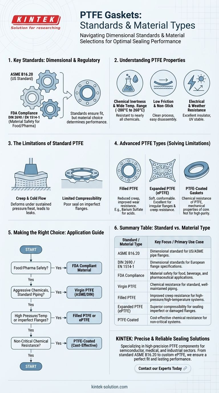 PTFE 개스킷에 사용할 수 있는 표준은 무엇입니까? 안정적인 밀봉을 위한 올바른 표준 선택 시각적 가이드