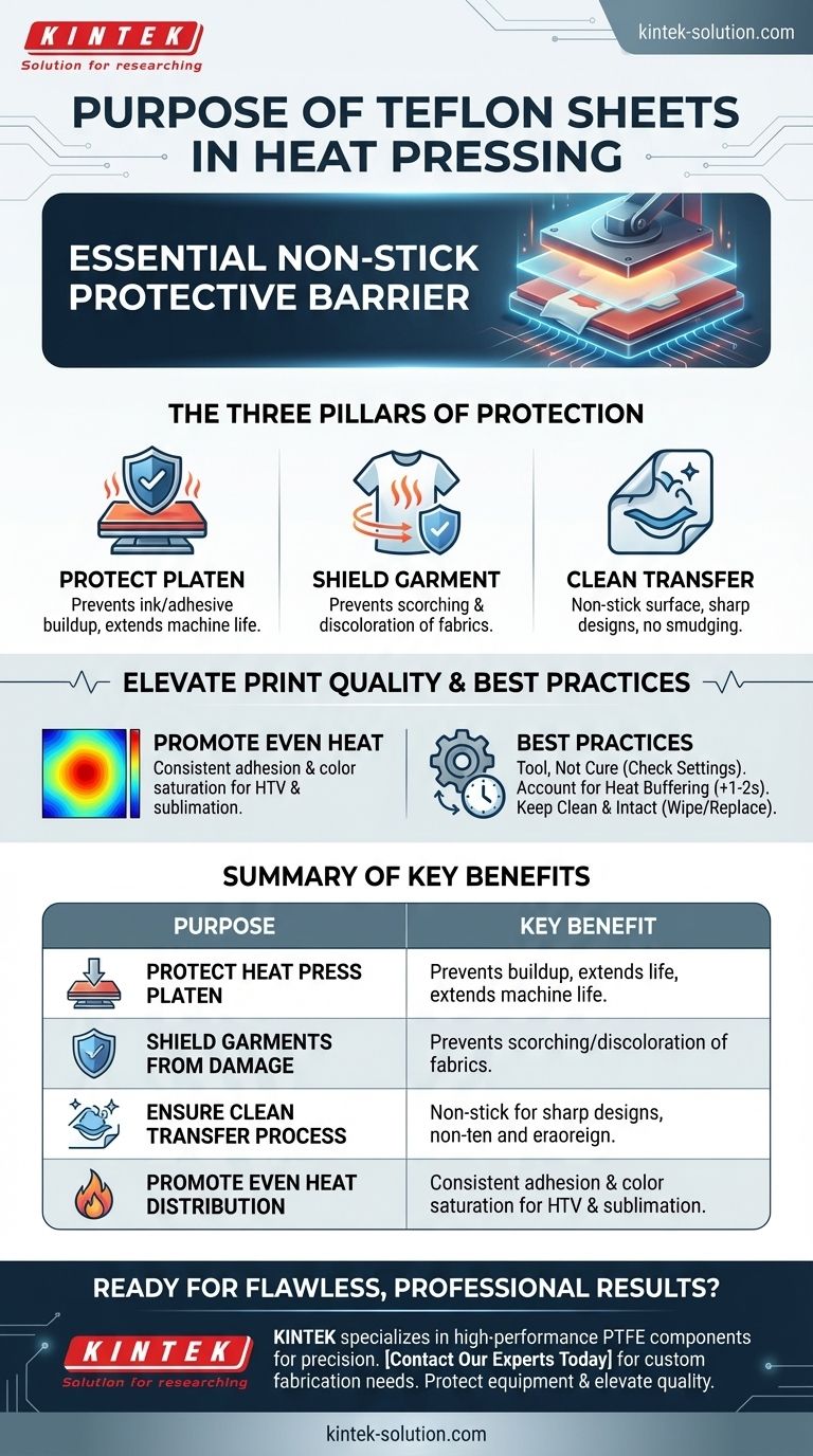 Qual è lo scopo dell'utilizzo di fogli di Teflon con una pressa a caldo? Proteggi la tua pressa e migliora la qualità di stampa Guida Visiva