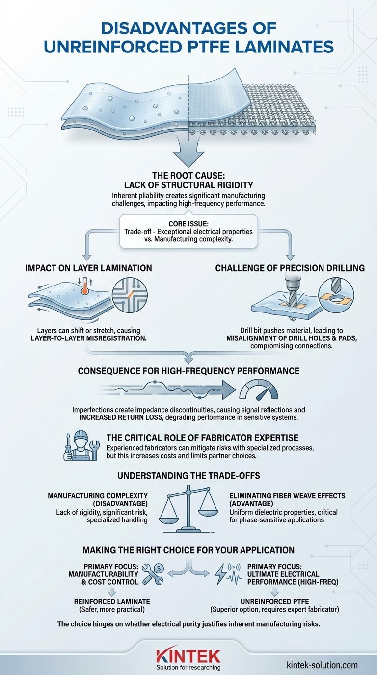 무보강 PTFE 라미네이트의 단점은 무엇입니까? 고주파 성능을 위한 제조 과제 탐색 시각적 가이드