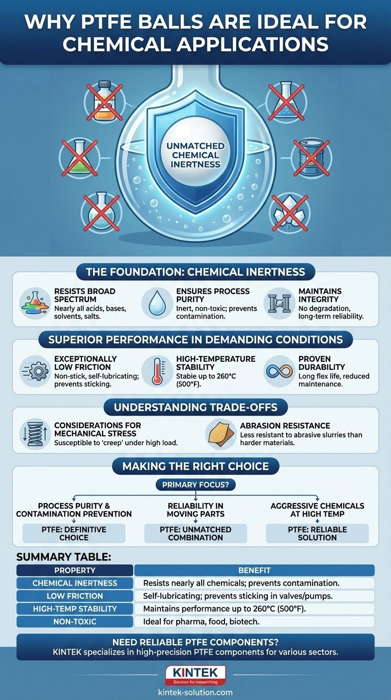 ¿Qué hace que las bolas de PTFE sean ideales para aplicaciones químicas? Inercia inigualable para entornos exigentes Guía Visual