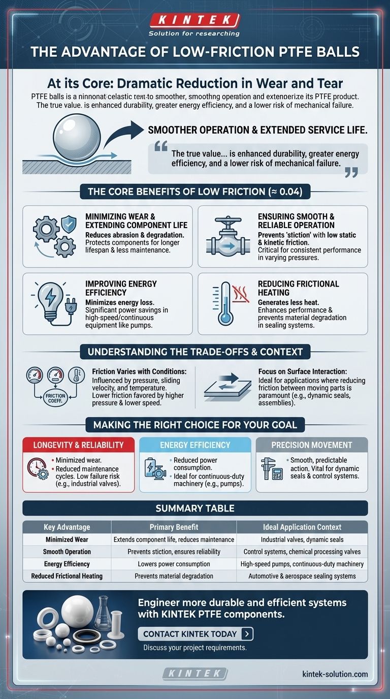 Какое преимущество дает низкий коэффициент трения шариков из ПТФЭ? Повышение долговечности и эффективности Визуальное руководство