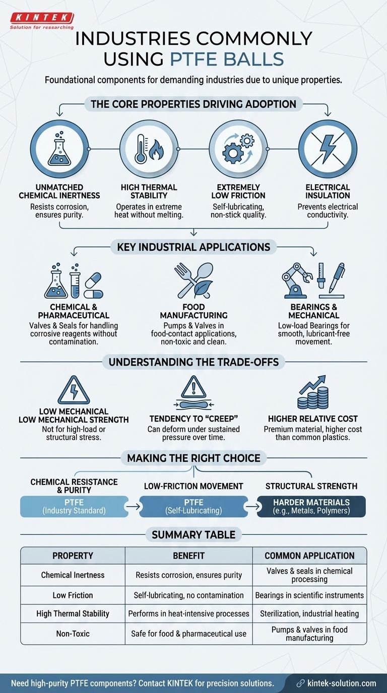 ¿Qué industrias utilizan comúnmente las bolas de PTFE? Esencial para el procesamiento químico, farmacéutico y de alimentos Guía Visual