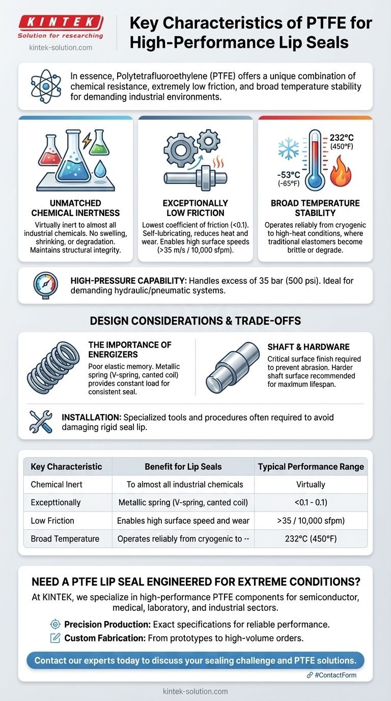 PTFE를 립 씰에 적합하게 만드는 주요 특성은 무엇입니까? 극한의 성능을 위해 설계됨 시각적 가이드