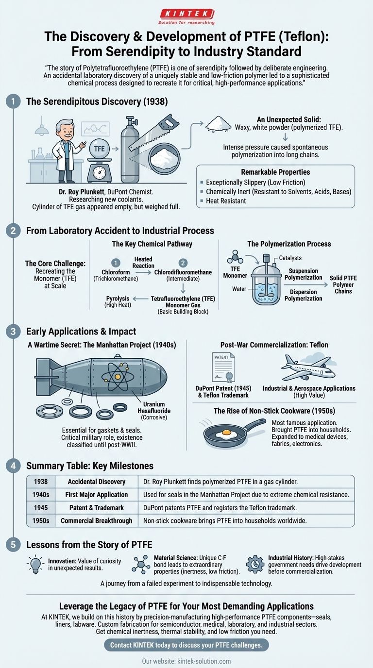 Come sono stati scoperti e sviluppati i PTFE? Dall'incidente di laboratorio al polimero essenziale ad alte prestazioni Guida Visiva