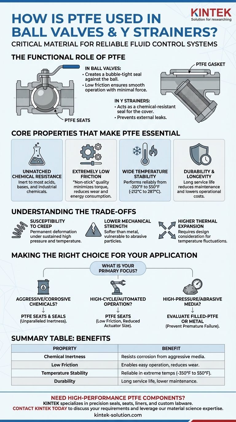 볼 밸브와 Y 스트레이너에서 PTFE는 어떻게 사용됩니까? 누출 방지 씰 및 내화학성에 필수적 시각적 가이드