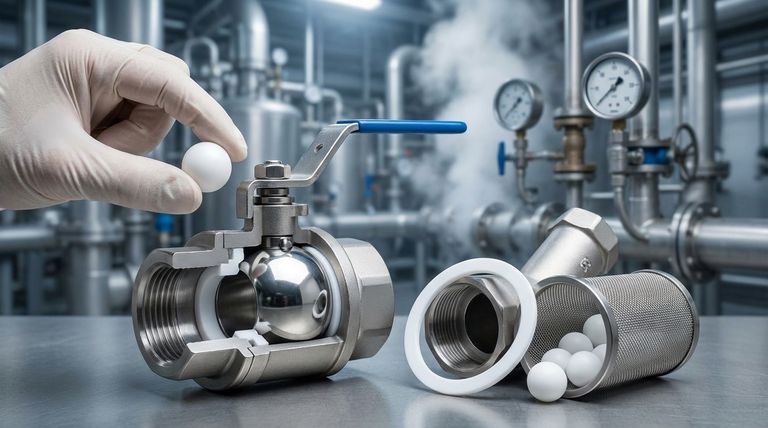 볼 밸브와 Y 스트레이너에서 PTFE는 어떻게 사용됩니까? 누출 방지 씰 및 내화학성에 필수적