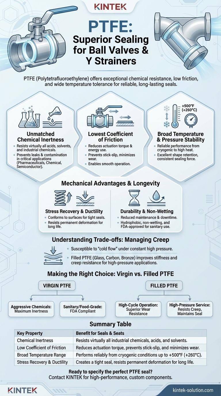 볼 밸브 시트 및 Y 스트레이너 씰에 PTFE를 사용할 때의 이점은 무엇입니까? 뛰어난 내화학성과 낮은 마찰력을 얻으십시오 시각적 가이드