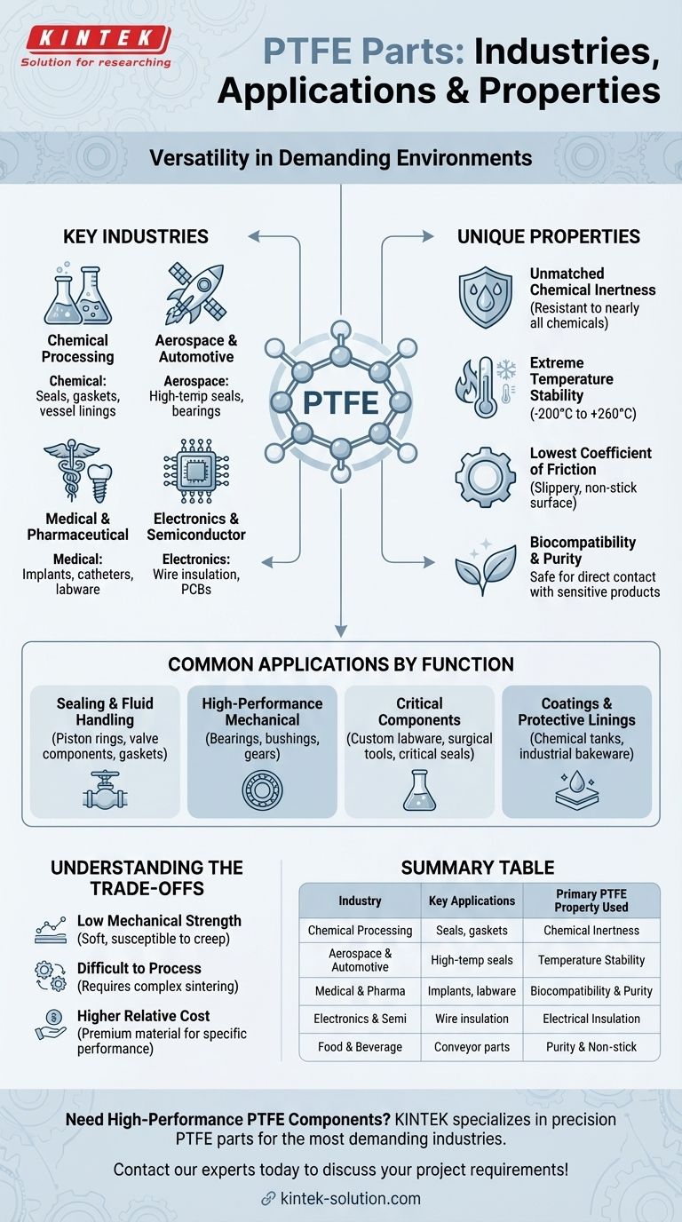 Que tipos de indústrias e aplicações utilizam peças de PTFE? Descubra a versatilidade do PTFE Guia Visual