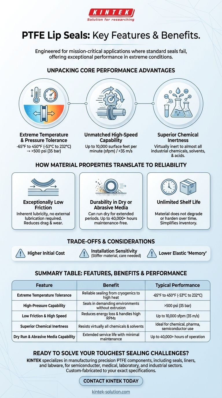 PTFE 립 씰의 주요 특징과 이점은 무엇입니까? 극한 조건에 대한 탁월한 성능 시각적 가이드