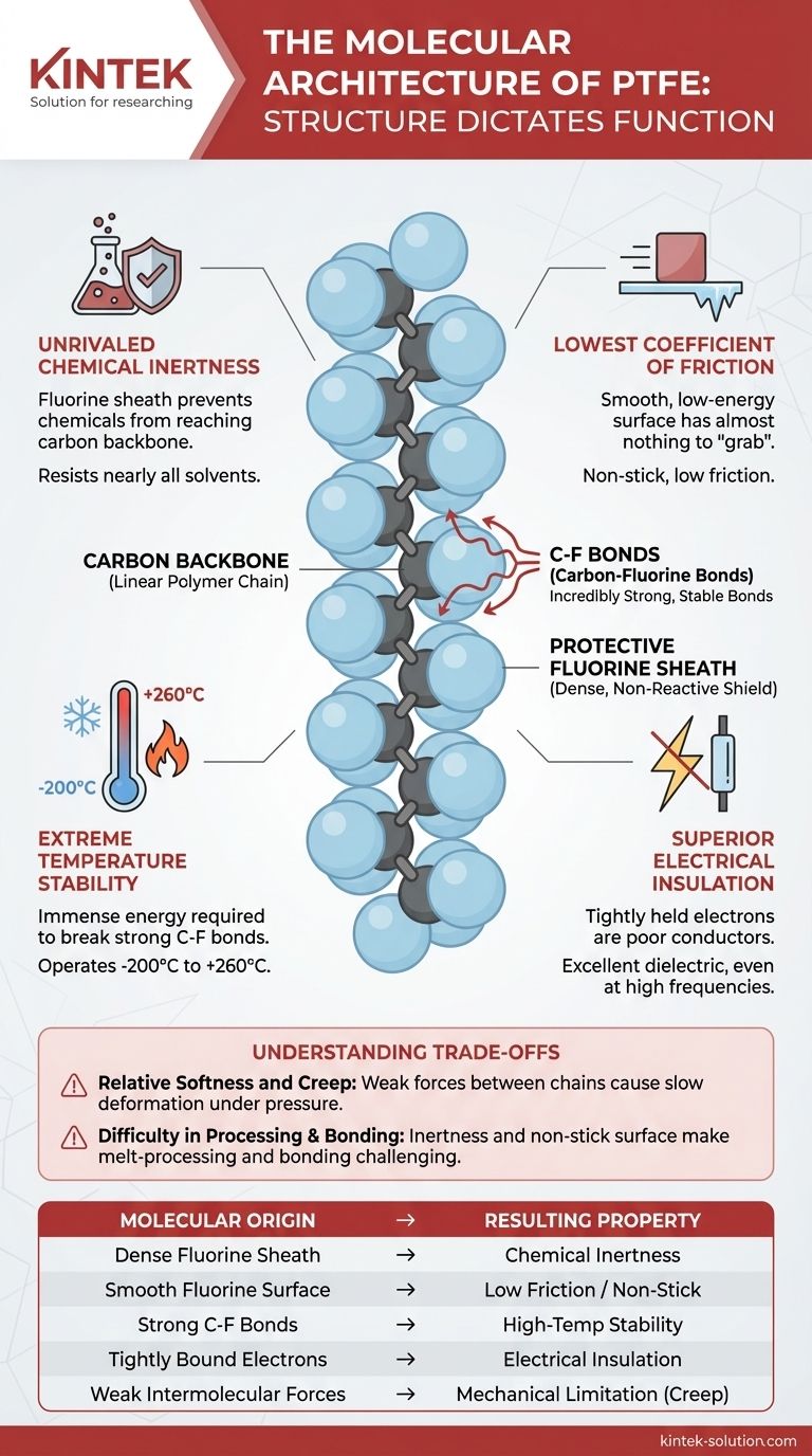 PTFE의 분자 구조의 주요 특징은 무엇입니까? 불소 피막의 힘을 활용하십시오 시각적 가이드