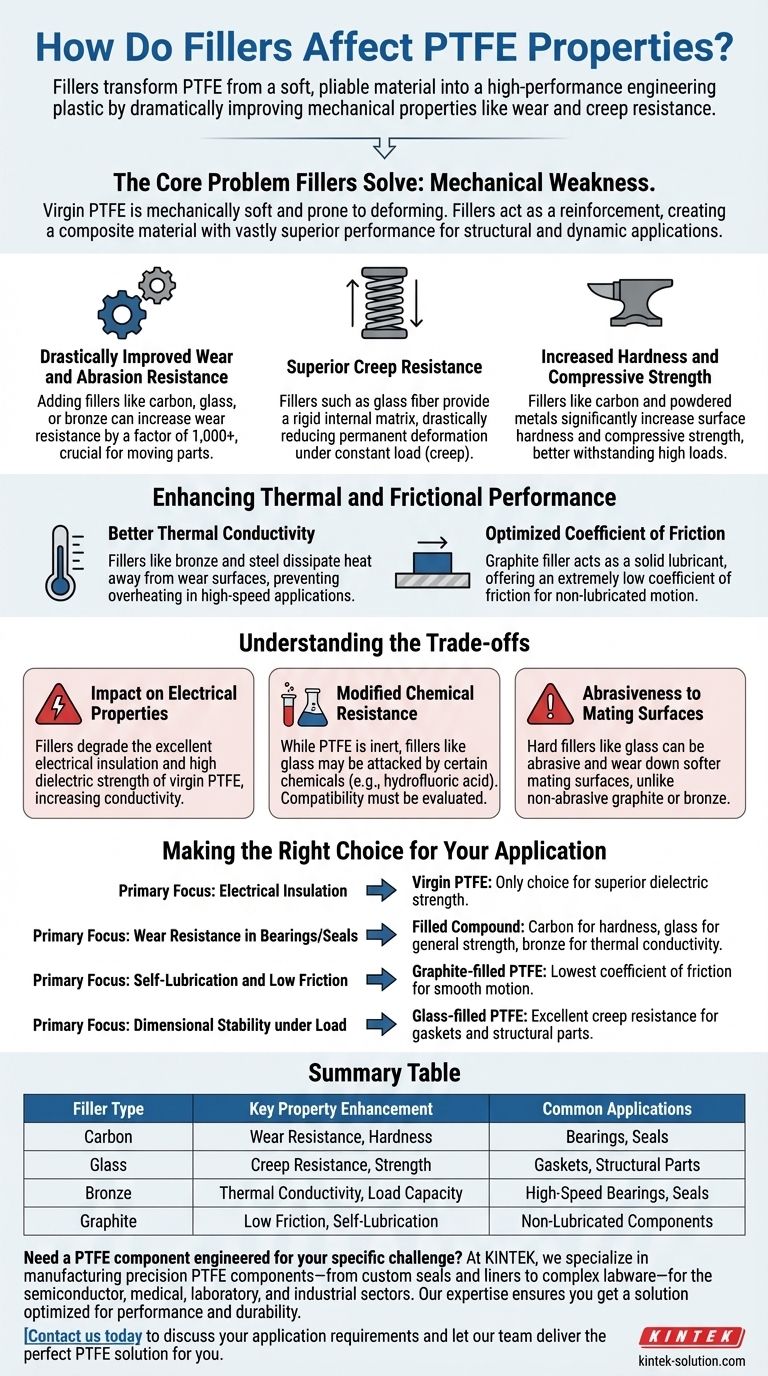 필러는 PTFE의 특성에 어떤 영향을 미치나요? PTFE를 고성능 소재로 변환하기 시각적 가이드