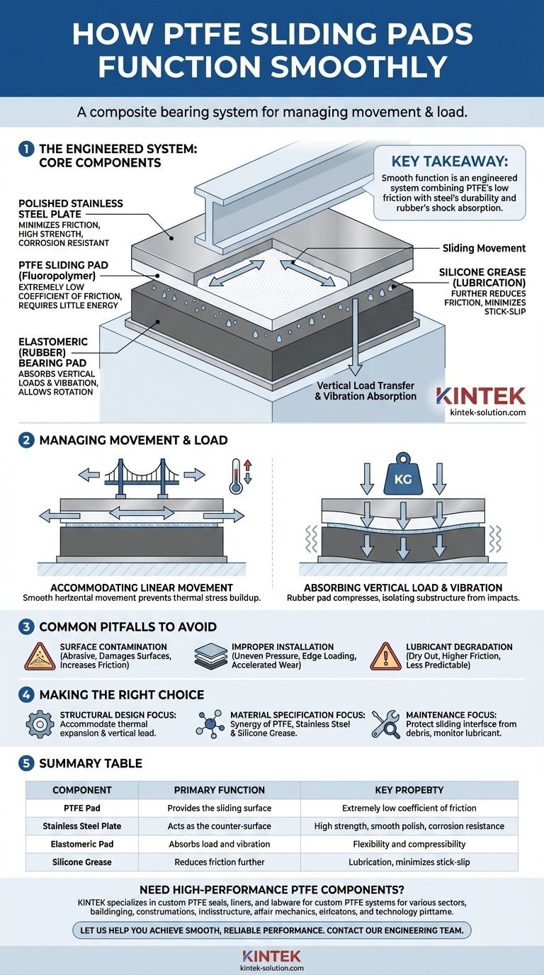 PTFE 슬라이딩 패드는 어떻게 부드럽게 작동합니까? 저마찰 공학의 내부 들여다보기 시각적 가이드