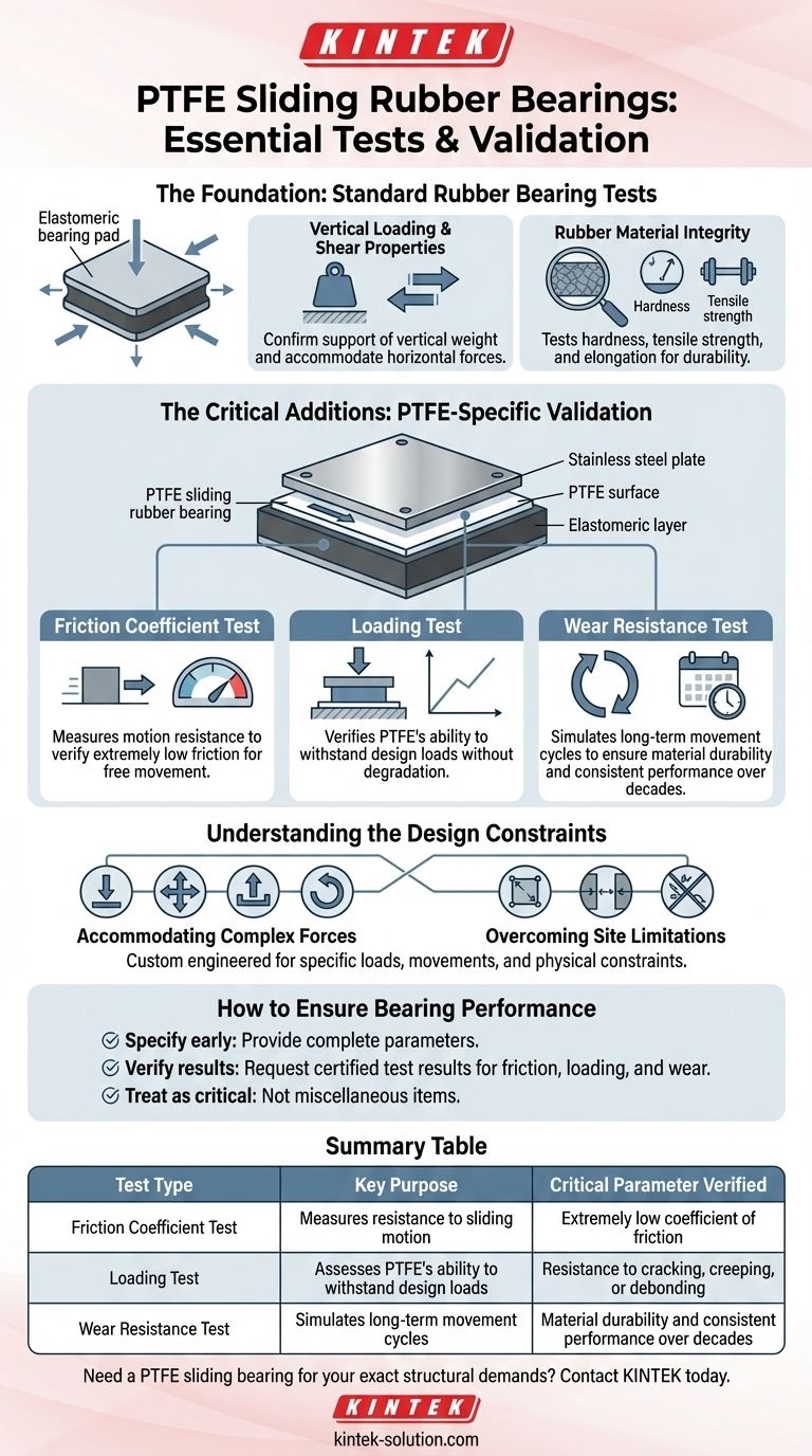 PTFE 슬라이딩 베어링에 대해 어떤 테스트를 수행합니까? 구조물의 안전과 움직임을 보장하십시오 시각적 가이드