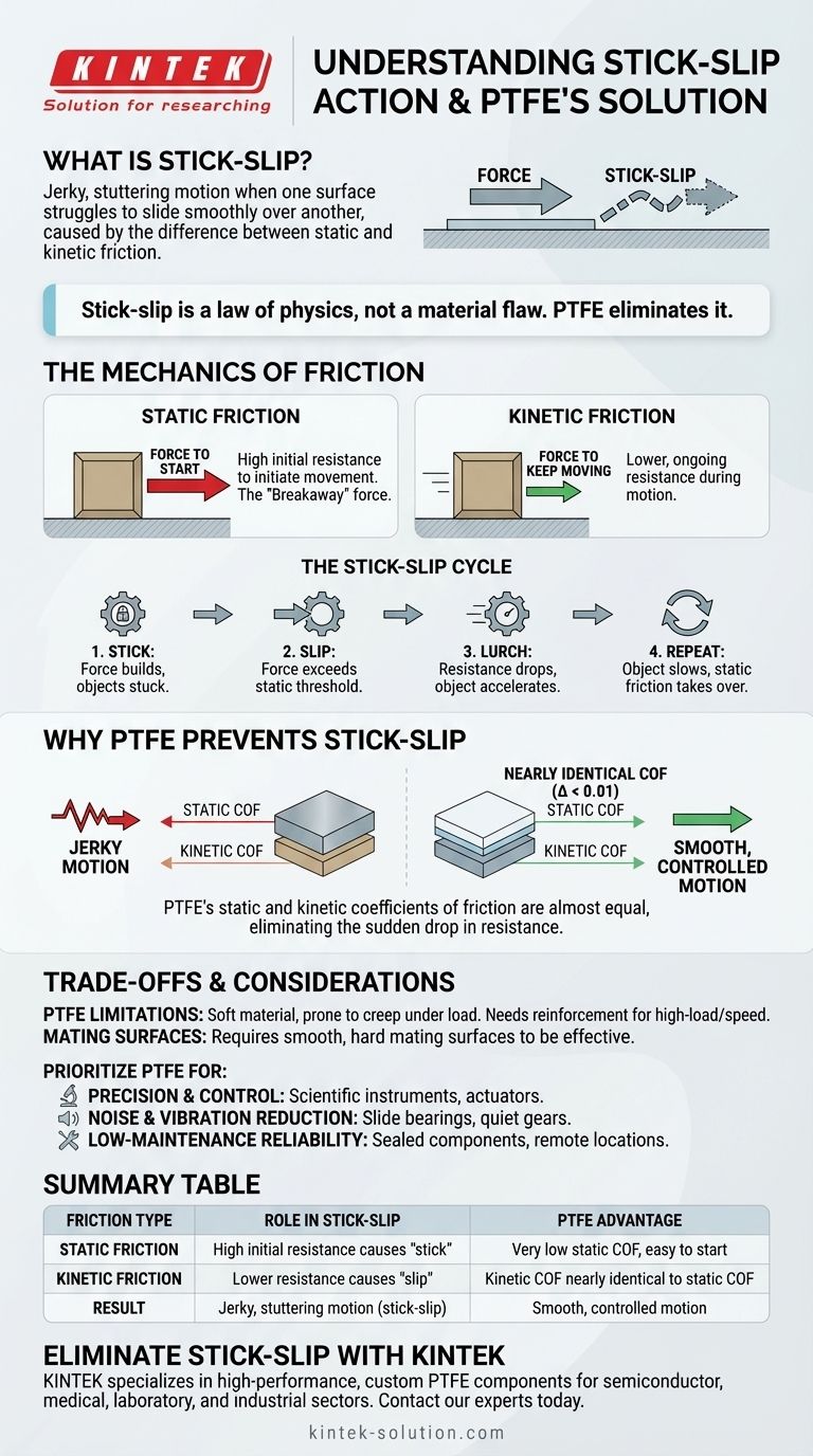 스틱-슬립 현상이란 무엇이며 PTFE는 이를 어떻게 방지합니까? 완벽하게 부드러운 움직임을 달성하세요 시각적 가이드
