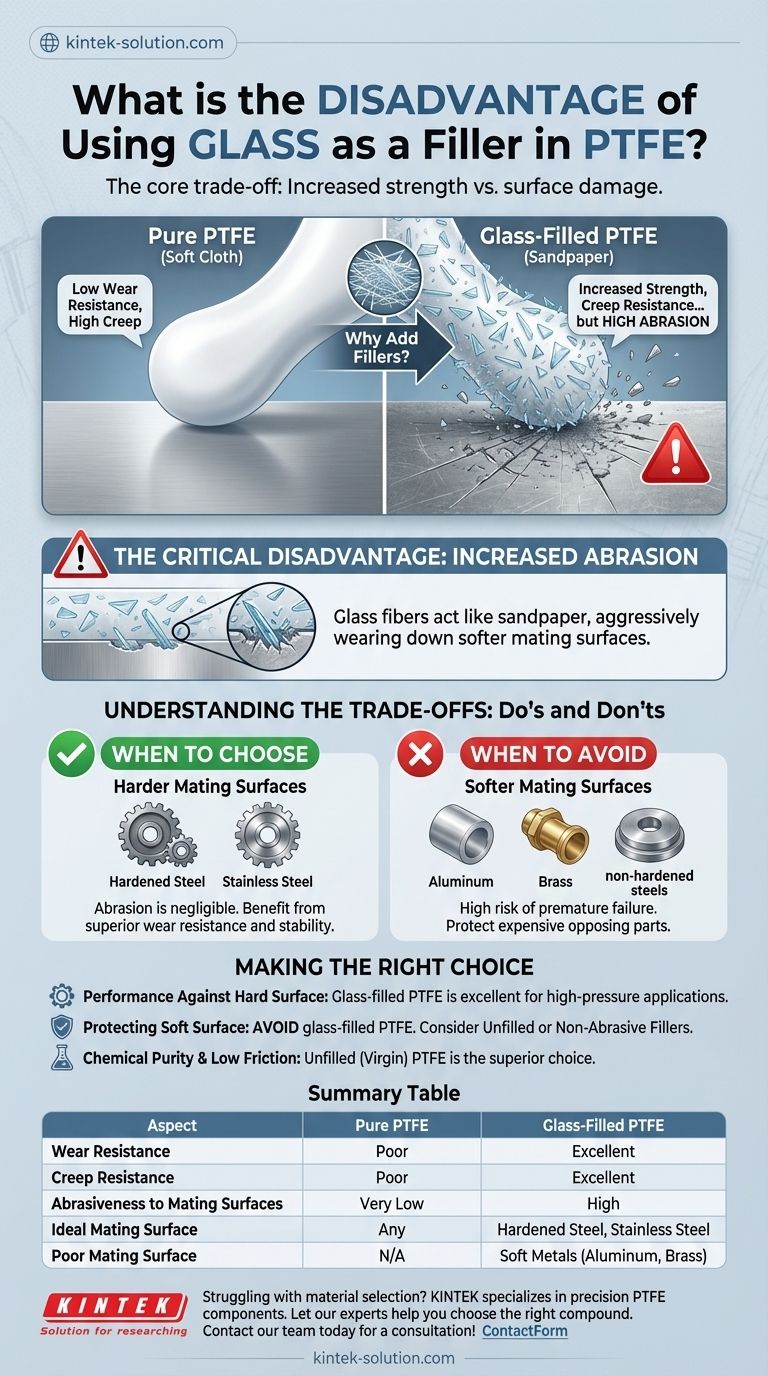 PTFE에 유리(Glass)를 충전재로 사용할 때의 단점은 무엇인가? 내마모성에 대한 결정적인 상충 관계 시각적 가이드