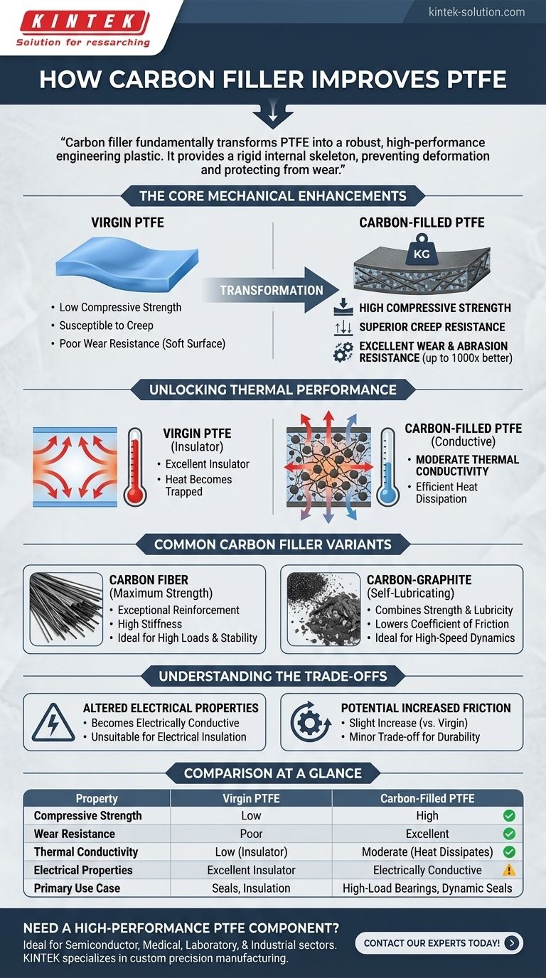 카본 필러는 PTFE의 성능을 어떻게 향상시키나요? 강도, 마모 및 열 성능 향상 시각적 가이드