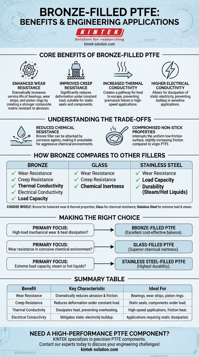 PTFE에 청동을 충전재로 사용했을 때의 이점은 무엇입니까? 내마모성, 크리프 및 열 성능 향상 시각적 가이드
