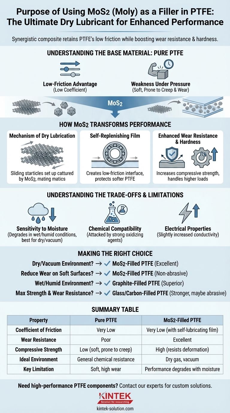 PTFE에 MoS2(몰리브덴 이황화물)를 충전재로 사용하는 목적은 무엇입니까? 내마모성 및 부하 용량 향상 시각적 가이드
