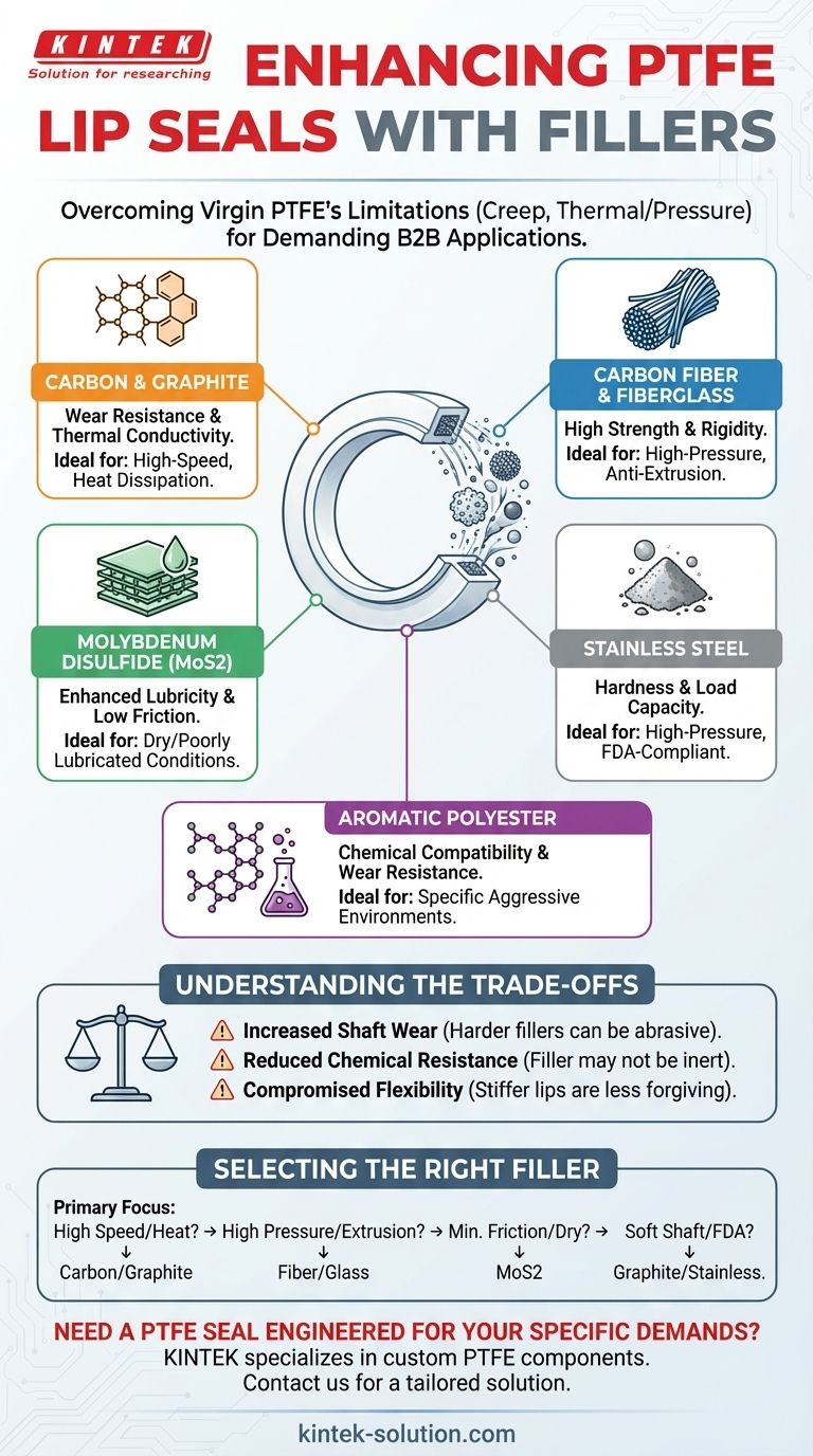 PTFE 립 씰의 성능을 향상시키기 위해 사용할 수 있는 필러의 종류는 무엇인가요? 까다로운 응용 분야를 위한 성능 향상 시각적 가이드