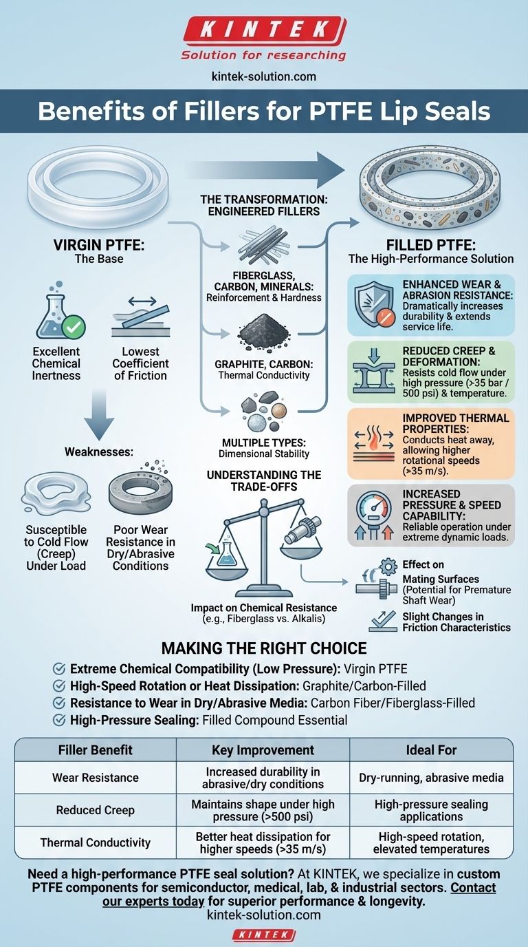 필러는 PTFE 립 씰에 어떤 이점을 제공합니까? 내마모성, 내압성 및 열 성능 향상 시각적 가이드