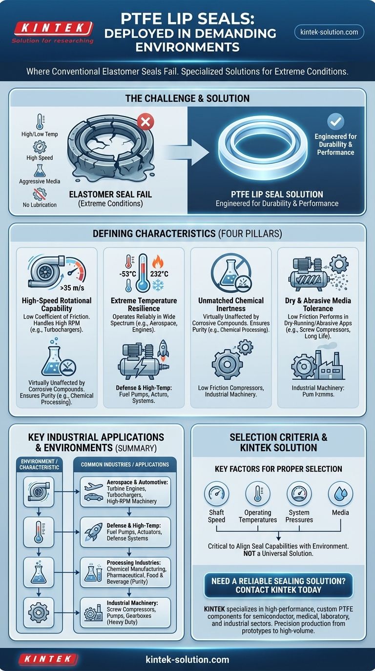 PTFE 립 씰은 어떤 종류의 환경에서 일반적으로 사용됩니까? 극한 조건에 이상적 시각적 가이드