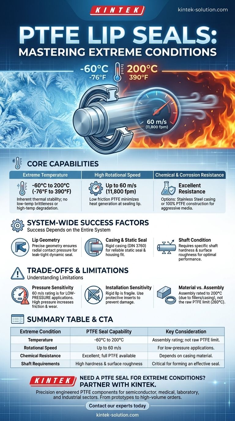 PTFE 립 씰이 견딜 수 있는 극한의 작동 조건은 무엇입니까? -60°C ~ 200°C 및 60m/s 처리 가능 시각적 가이드