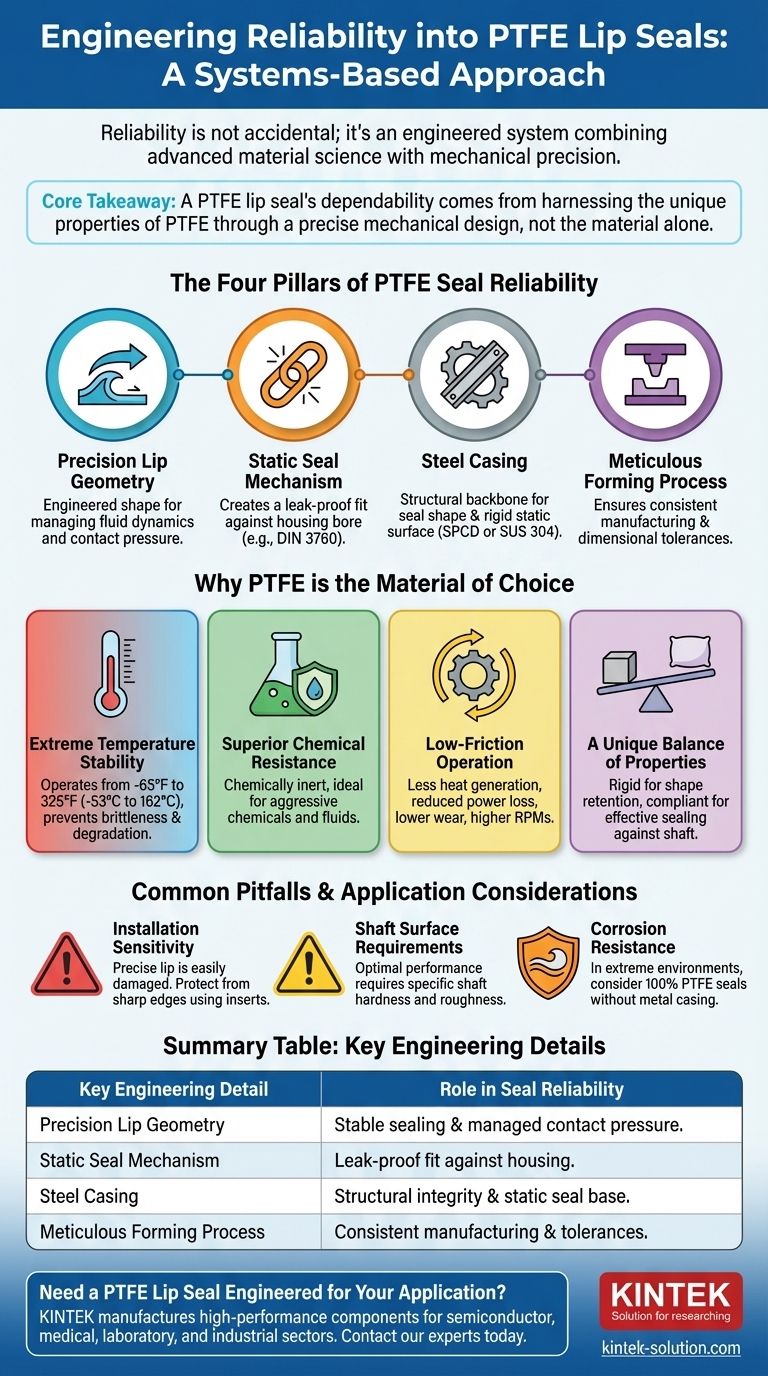 PTFE 립 씰의 신뢰성에 기여하는 엔지니어링 세부 사항은 무엇입니까? 씰 설계의 4가지 핵심 요소를 숙달하십시오. 시각적 가이드