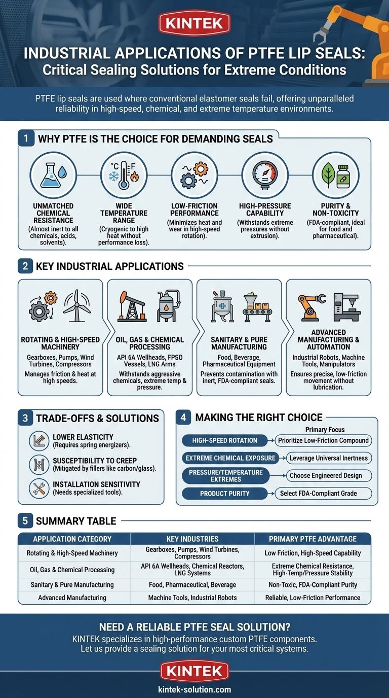 PTFE 립 씰의 일반적인 산업 응용 분야는 무엇입니까? 고속, 화학 및 극한 환경에서의 중요 용도 시각적 가이드