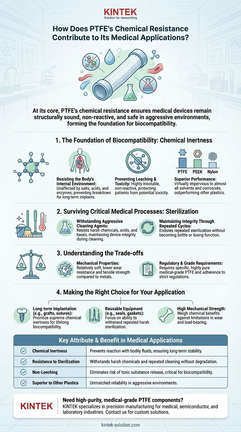 PTFE의 내화학성이 의료 분야 응용에 어떻게 기여합니까? 생체 적합성 및 멸균 안전성 보장 시각적 가이드