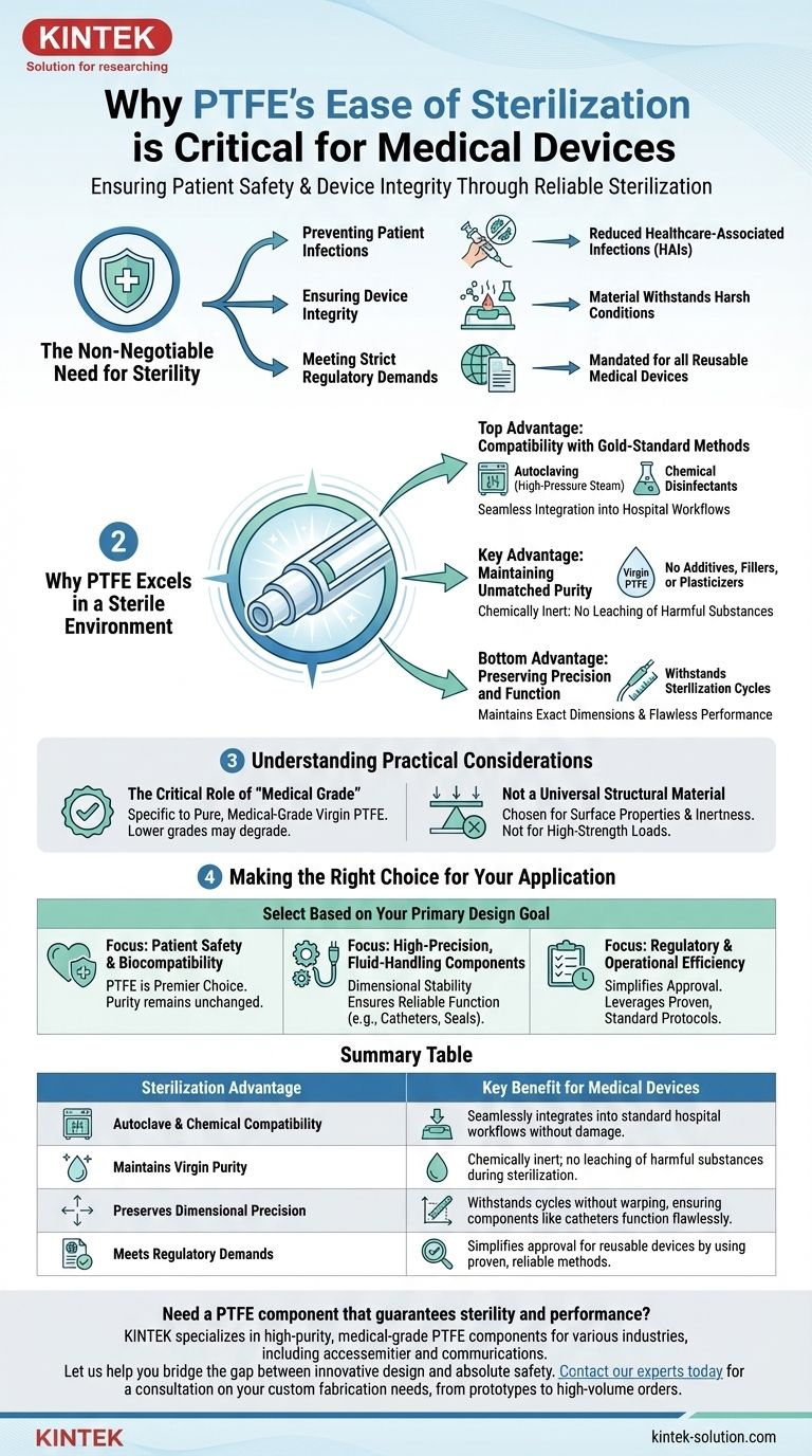 Warum ist die einfache Sterilisierbarkeit von PTFE für medizinische Geräte wichtig? Gewährleistung der Patientensicherheit und der Geräteintegrität Visuelle Anleitung