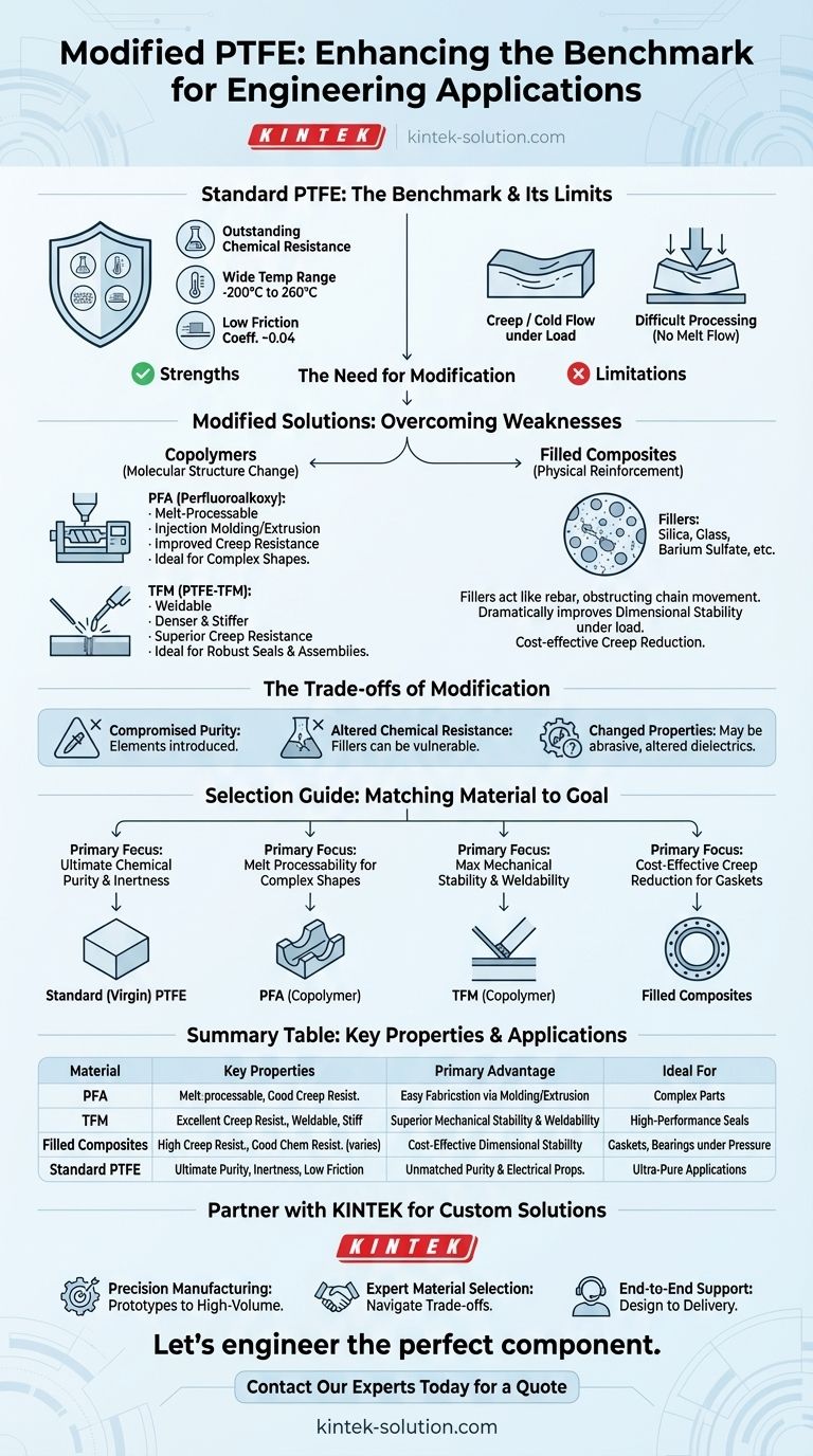 PTFE의 변형된 버전과 그 특성은 무엇입니까? 까다로운 응용 분야를 위한 성능 향상 시각적 가이드