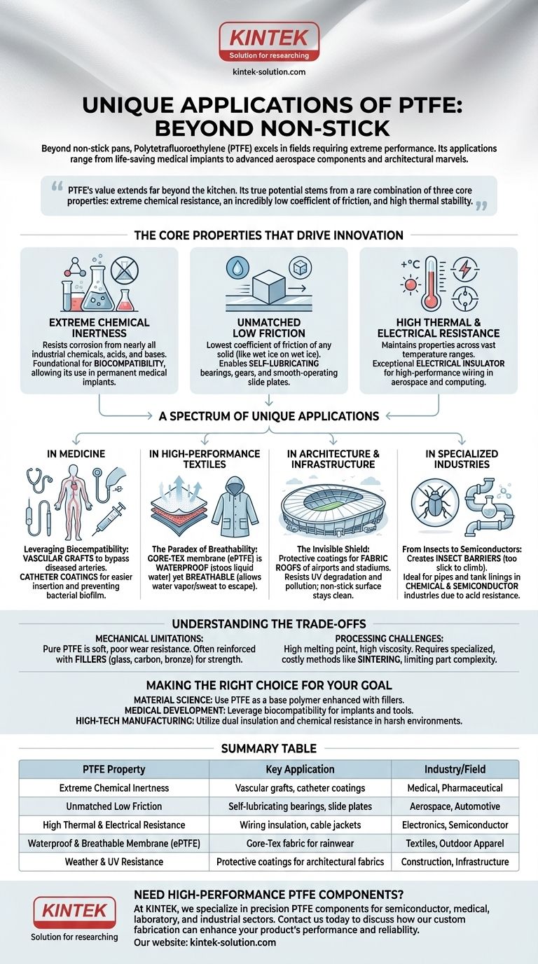 ما هي بعض التطبيقات الفريدة لـ PTFE؟ ما وراء مقالي الطهي غير اللاص إلى الطب والفضاء الجوي دليل مرئي