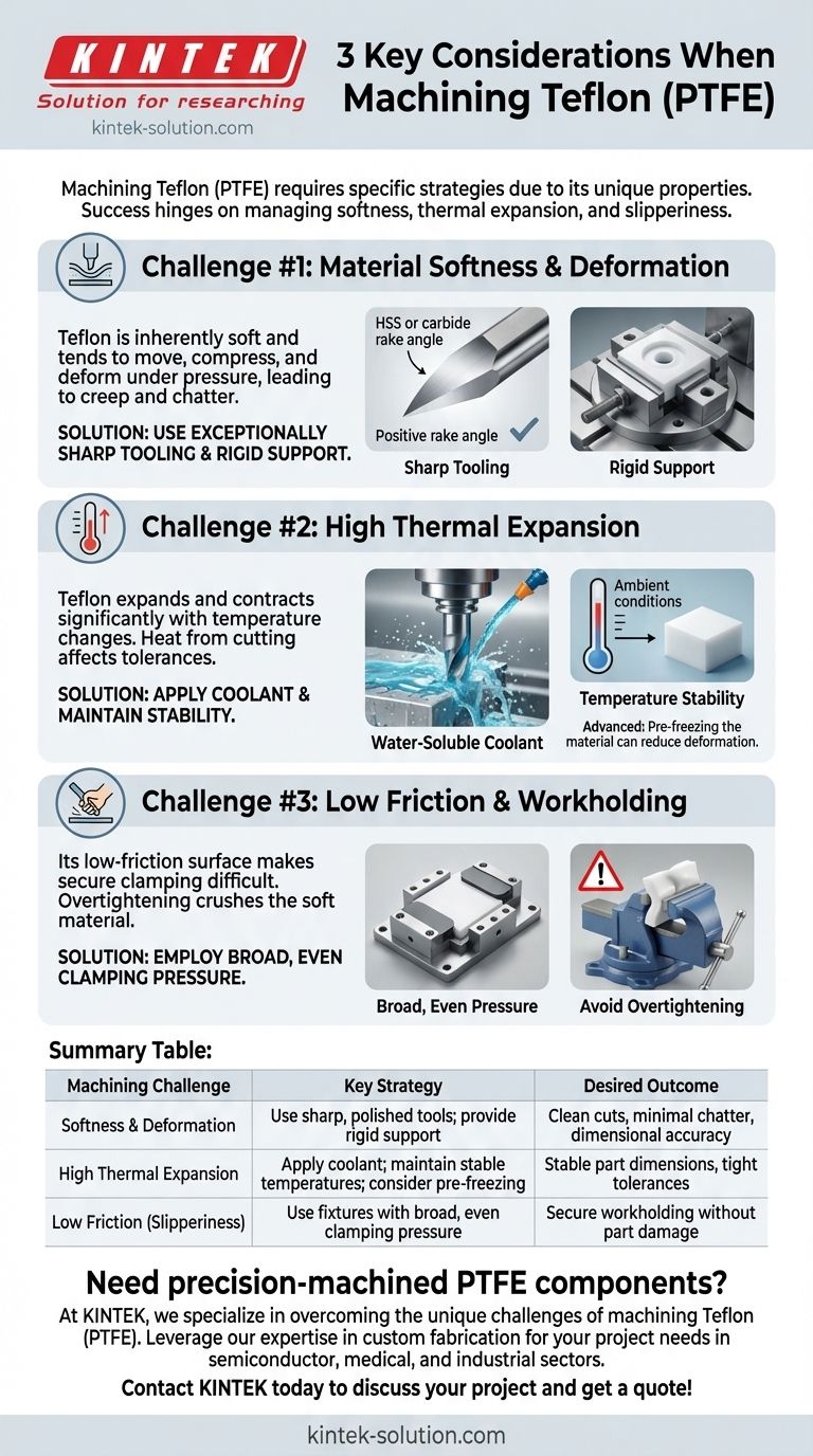 테플론 가공 시 세 가지 주요 고려 사항은 무엇입니까? 부드러움, 열, 미끄러짐 정복 시각적 가이드