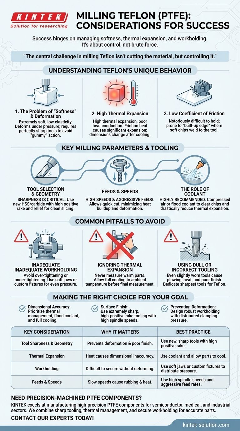 테플론을 밀링할 때 무엇을 고려해야 합니까? 정밀 PTFE 부품을 위한 마스터 머시닝 시각적 가이드