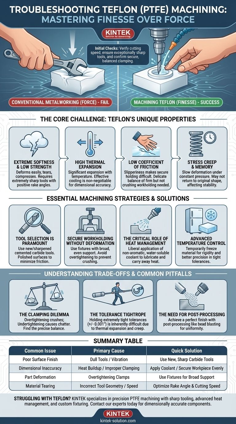 テフロン加工で推奨されるトラブルシューティングのヒントは何ですか？鋭利な工具と熱制御でPTFEをマスターしましょう ビジュアルガイド