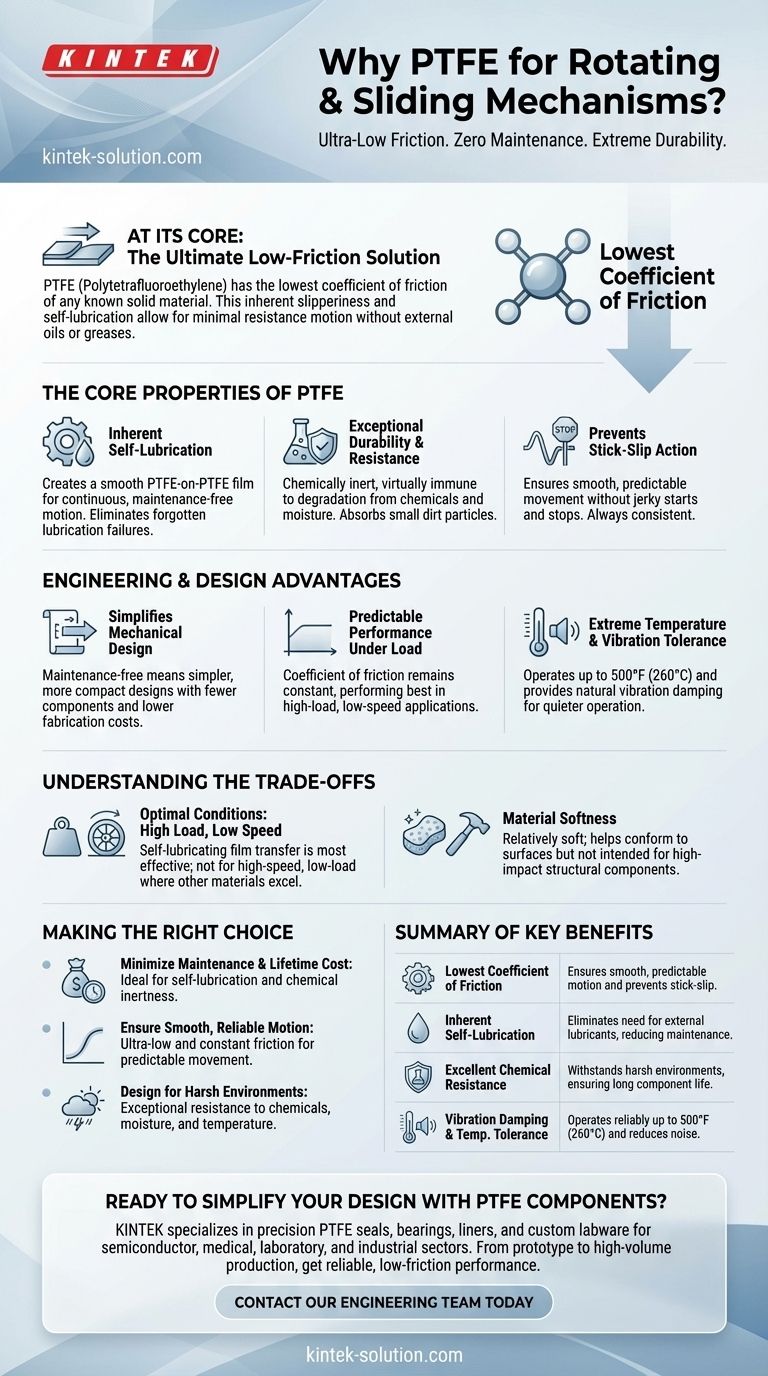 Warum ist PTFE für rotierende oder gleitende Mechanismen geeignet? Wartungsfreie, reibungsarme Bewegung erreichen Visuelle Anleitung
