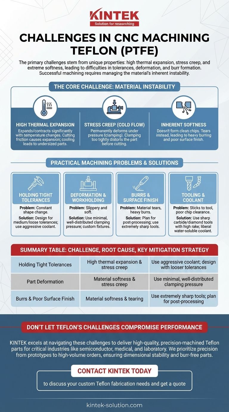 CNC 가공 테프론(Teflon)의 주요 어려움은 무엇인가요? 정밀 부품을 위한 재료 불안정성 극복하기 시각적 가이드