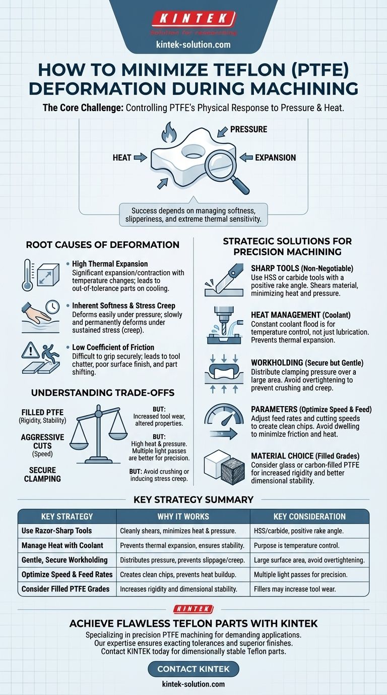 테플론 가공 중 변형을 최소화하려면 어떻게 해야 합니까? 날카로운 공구와 냉각수로 정밀도를 마스터하세요 시각적 가이드