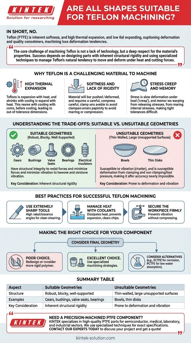 Are all shapes suitable for Teflon machining? Mastering PTFE's Design Challenges Visual Guide