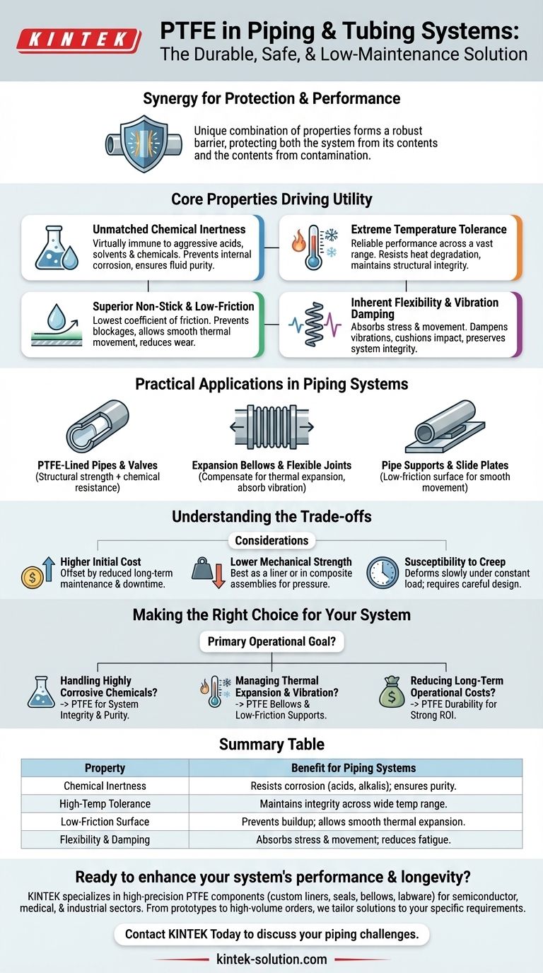 ¿Qué hace que el PTFE sea adecuado para sistemas de tuberías y conductos? Desbloquee una resistencia química y durabilidad superiores Guía Visual