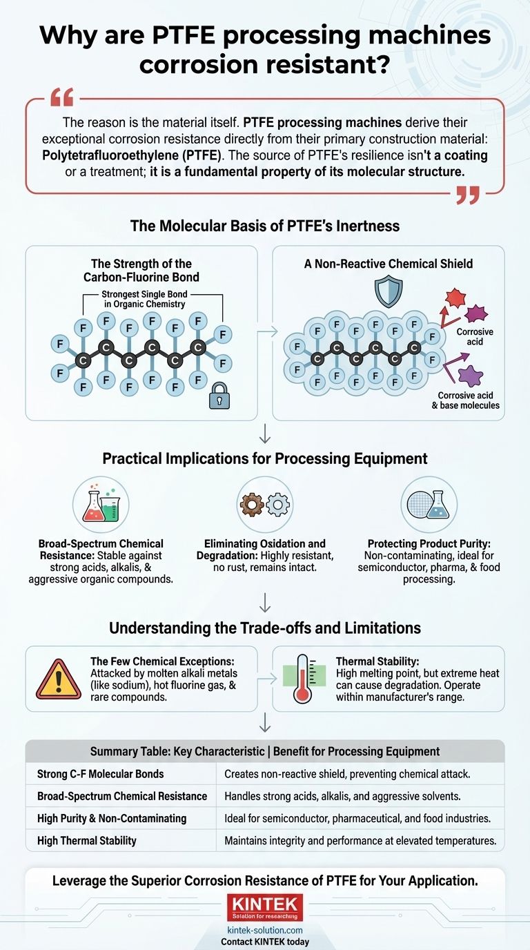 PTFE 가공 기계는 왜 내부식성이 뛰어난가요? 타의 추종을 불허하는 화학적 비활성의 과학 시각적 가이드