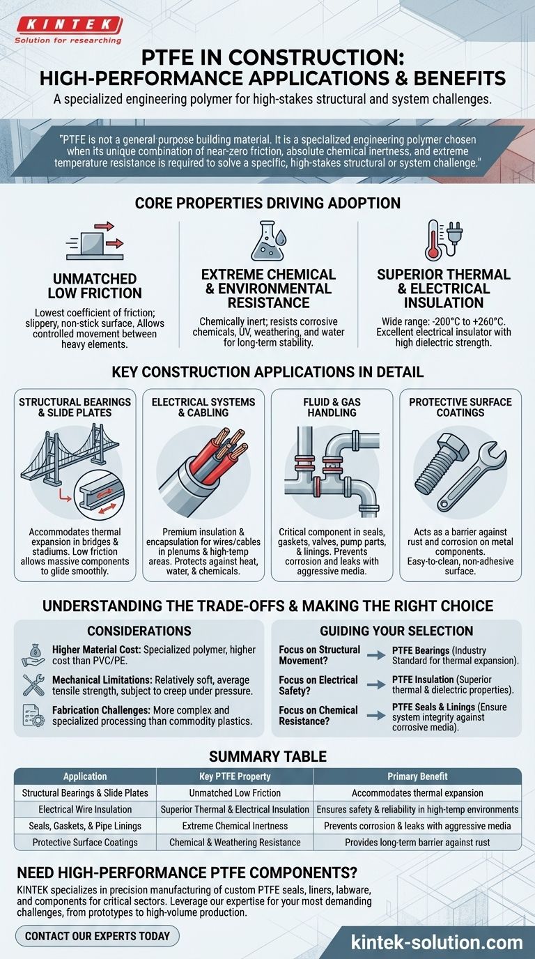 PTFE의 특성이 도움이 되는 건설 응용 분야는 무엇입니까? 중요한 엔지니어링 과제 해결 시각적 가이드