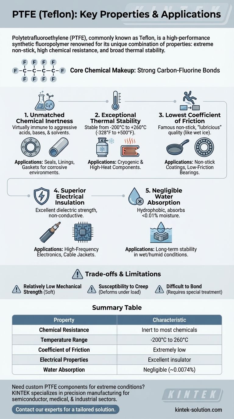 What is Teflon/PTFE and what are its key properties? Discover the Premier High-Performance Polymer Visual Guide
