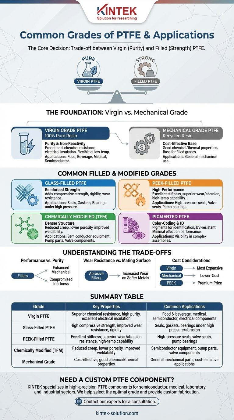 PTFE의 일반적인 등급과 그 용도는 무엇입니까? 귀하의 성능 요구 사항에 맞는 올바른 등급 선택 시각적 가이드