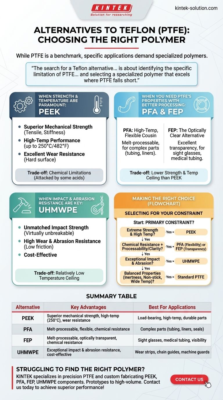 테플론/PTFE의 대안에는 무엇이 있습니까? 귀하의 응용 분야를 위한 고성능 폴리머 탐색 시각적 가이드