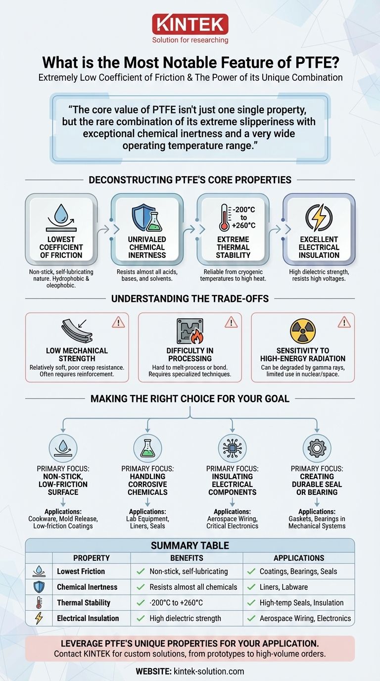 PTFE의 가장 두드러진 특징은 무엇입니까? 타의 추종을 불허하는 낮은 마찰력과 내화학성 시각적 가이드