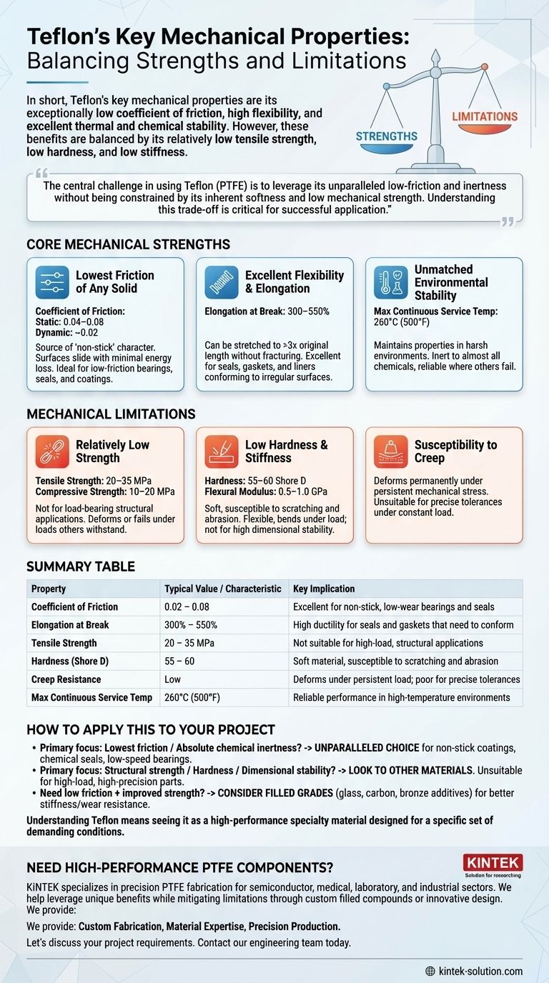 ما هي الخصائص الميكانيكية الرئيسية للتفلون؟ الاستفادة من الاحتكاك المنخفض والخمول الكيميائي دليل مرئي