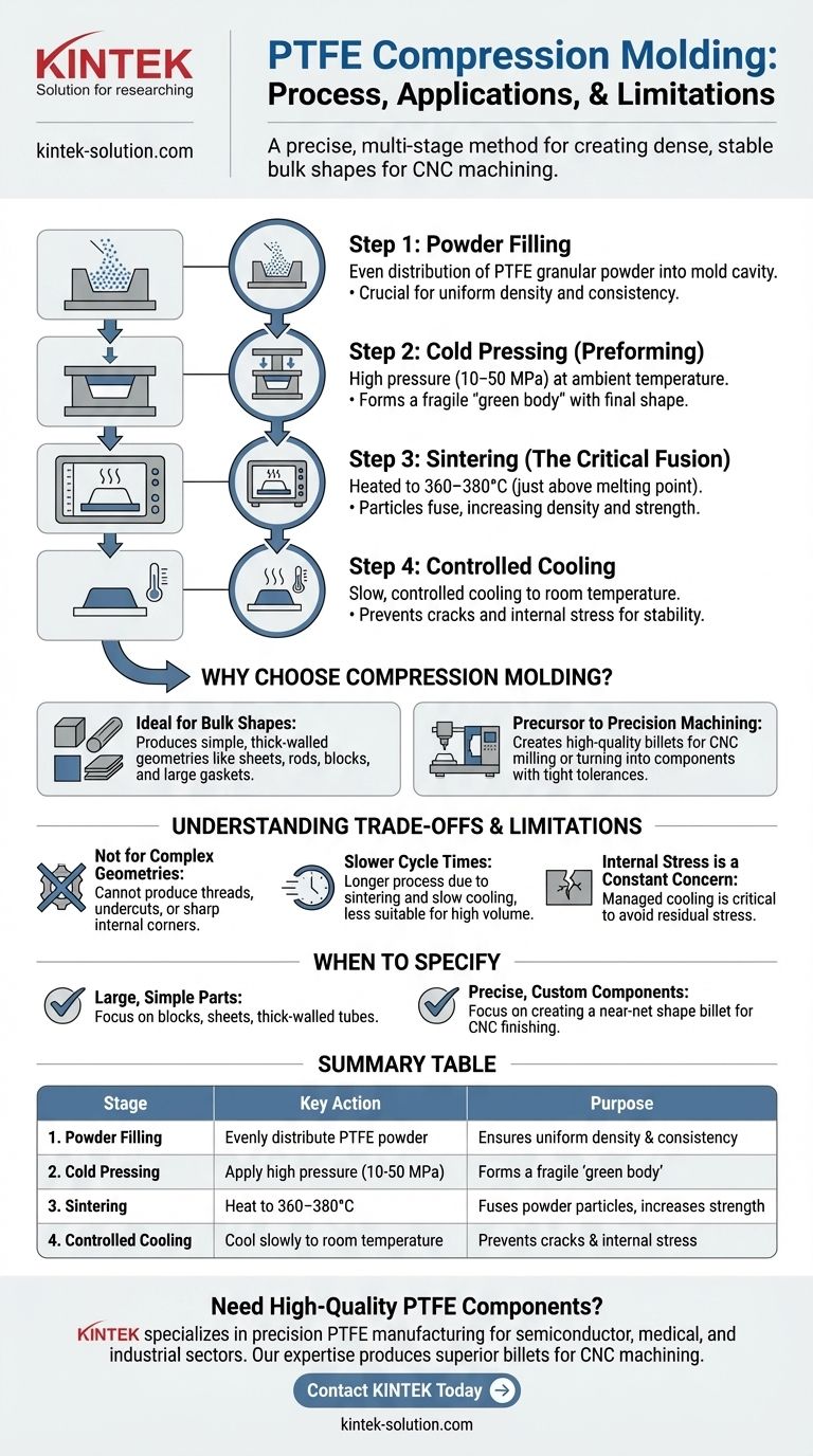 PTFE 압축 성형의 공정 흐름은 무엇입니까? 내구성이 뛰어난 PTFE 성형품을 위한 4단계 가이드 시각적 가이드