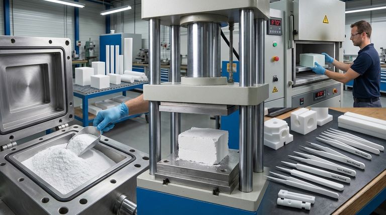 PTFE 압축 성형의 공정 흐름은 무엇입니까? 내구성이 뛰어난 PTFE 성형품을 위한 4단계 가이드