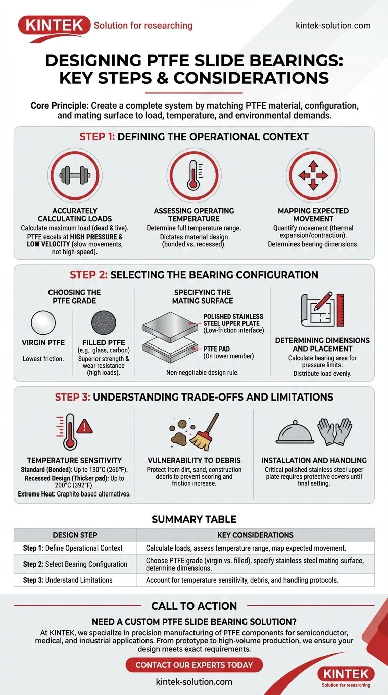 ما هي الخطوات الرئيسية لتصميم محامل الانزلاق المصنوعة من PTFE لتطبيق معين؟ تحقيق الأداء الأمثل والموثوقية دليل مرئي